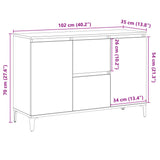Sideboard Old Wood 102x35x70 cm Engineered Wood 856486