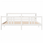 Bed Frame with Headboard without Mattress White 200x200 cm 3305978