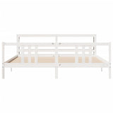 Bed Frame with Headboard without Mattress White 200x200 cm 3305978