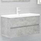Sink Cabinet with Built-in Basin Concrete Grey Engineered Wood 3071562
