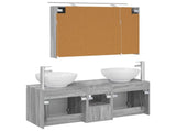 Bathroom Cabinet Set 4 pcs Grey Sonoma Engineered Wood 3406500
