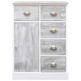 Sideboard with 10 Drawers Grey 113x30x79 cm Wood 284173