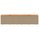 Garden Storage Box Beige 220x50x54 cm Poly Rattan Acacia Wood 365960