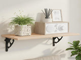 Wall Shelf Brackets 12 pcs Black 21 x 21 x 3.5 cm Steel 42038914