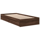 Bed Frame with Drawers without Mattress Brown Oak 75x190 cm Small Single 3280719