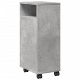 Narrow Bathroom Cabinet with Wheels Concrete Grey Engineered Wood 855235
