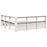 Bookcase Bed without Mattress White 200x200 cm Solid Wood Pine 3324345