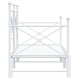 Daybed with Trundle without Mattress White 80x200 cm Steel 4104687
