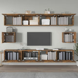 6 Piece TV Cabinet Set Smoked Oak Engineered Wood 3114371