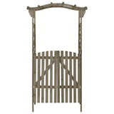 Pergola with Gate 116x40x204 cm Grey Solid Firwood 316393