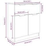 3 Piece Sideboards Grey Sonoma Engineered Wood 3115802