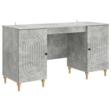 Desk with Door Concrete Grey 142.5 x 50 x 75 cm Engineered Wood 3414579