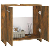 Bathroom Cabinet Smoked Oak 60x33x60 cm Engineered Wood 815525