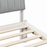 Bed frame White and light grey 150 x 200 cm Solid pine wood 878673