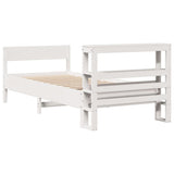Bed Frame without Mattress White 90x190 cm Single Solid Wood Pine 3306208