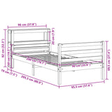 Bed Frame with Headboard without Mattress 90x200 cm 3305937