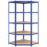 5-Layer Shelves 2 pcs Blue Steel&Engineered Wood 3154183