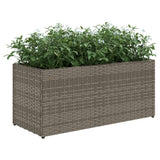 Garden Planter with 2 Pots Grey 72x30x32 cm Poly Rattan 366424