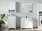 4 Piece Bathroom Furniture Set BERG White Solid Wood Pine 3206502