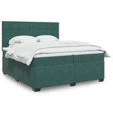 Box Spring Bed with Mattress Dark Green 200x200 cm Velvet 3291005