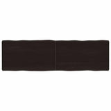 Table Top Dark Brown 140x40x cm Treated Solid Wood Live Edge 364028