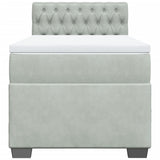 Box Spring Bed with Mattress Light Grey 90x190 cm Velvet 3286192