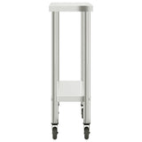 Kitchen Work Table with Wheels 110x30x85 cm Stainless Steel 376461