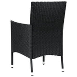 Garden Chairs with Cushions 2 pcs Black Poly Rattan 362519