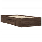 Bed Frame without Mattress Brown Oak 75x190 cm Small Single Engineered Wood 3295533