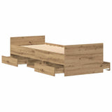 Bed Frame with Drawer Artisan oak 75 x 190 cm Engineered wood 3329307