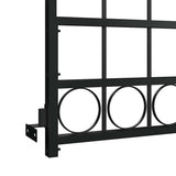 Fence Gate ASSEN with Arched Top Steel 89x200 cm Black 145750