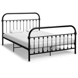 Bed Frame Black Metal Double Heavy Duty Vintage 284502