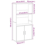 Bookcase Artisan Oak 60x24x120 cm Engineered Wood 860426