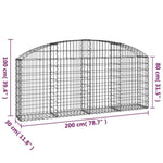 Arched Gabion Basket 200x30x80/100 cm Galvanised Iron 153464