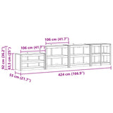 Outdoor Kitchen Cabinet MEPPEL 4 pcs White Solid Pine Wood 3443801