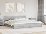 Bed Frame Grey Sonoma 200 x 200 cm Engineered Wood 3408639