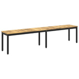 Garden Bench 201 x 35 x 45 cm Solid Acacia Wood White and Black 901752