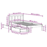Bed Frame without Mattress 90x200 cm Solid Wood Pine 3301469