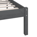 Bed Frame without Mattress Grey Solid Wood Pine King Size 810154