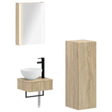 Bathroom Cabinet Set 4 pcs Sonoma Oak 43 x 11.5 x 60.5 cm 3407377