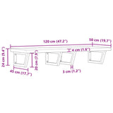 Basin Shelf Wall Mounted Steel and Solid Wood Acacia 3302863