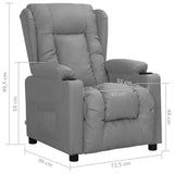 Recliner Chair Grey Faux Leather 339072