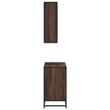 2 Piece Bathroom Furniture Set Brown Oak Engineered Wood 3300914