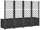 Garden Planter with Trellis Black 160x40x140 cm PP 367873