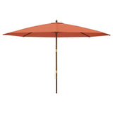 Garden Parasol with Wooden Pole Terracotta 400x273 cm 363180
