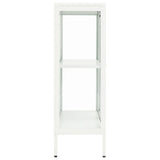 Sideboard White 75x35x105 cm Steel and Glass 336071