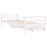 Kids Bed Frame with Drawers White 80x200 cm Solid Wood Pine 834436