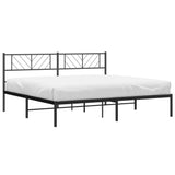 Metal Bed Frame without Mattress with Headboard Black 180x200cm 372183
