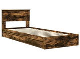 Storage Bed with Drawer Smoked Oak 75 x 190 cm Engineered Wood 3410851