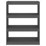 Book Cabinet/Room Divider Grey 80x30x103.5 cm Solid Wood Pine 808190